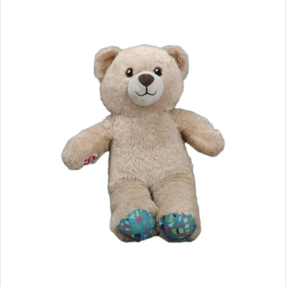 Build a Bear Happy Birthday Plush Tan Bear Blue Confetti Plush Stuffed Animal - Picture 1 of 11
